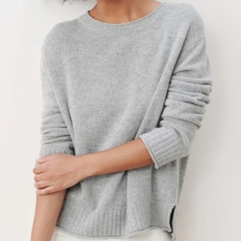 Jenni Kayne Everyday Sweater, Heather Grey, Wool / Cashmere blend